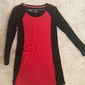 HUEtopia Red and Black Tee Dress
